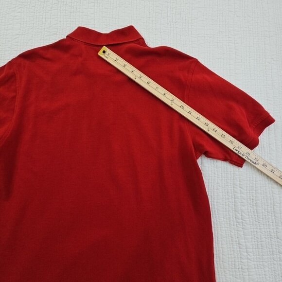 Izod Men's Polo Golf Tennis Shirt Size Large Deep Red Short Sleeve EUC LN - Picture 11 of 13